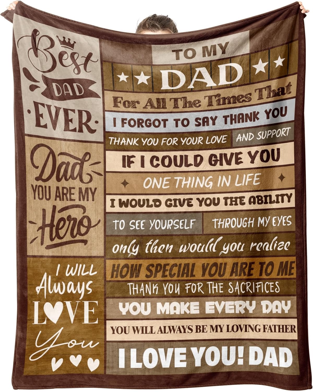 Gifts for Dad from Daughter Son, Dad Birthday Christmas Fathers Day Presents, Best Dad Eve Throw Blanket 50x60 Inch