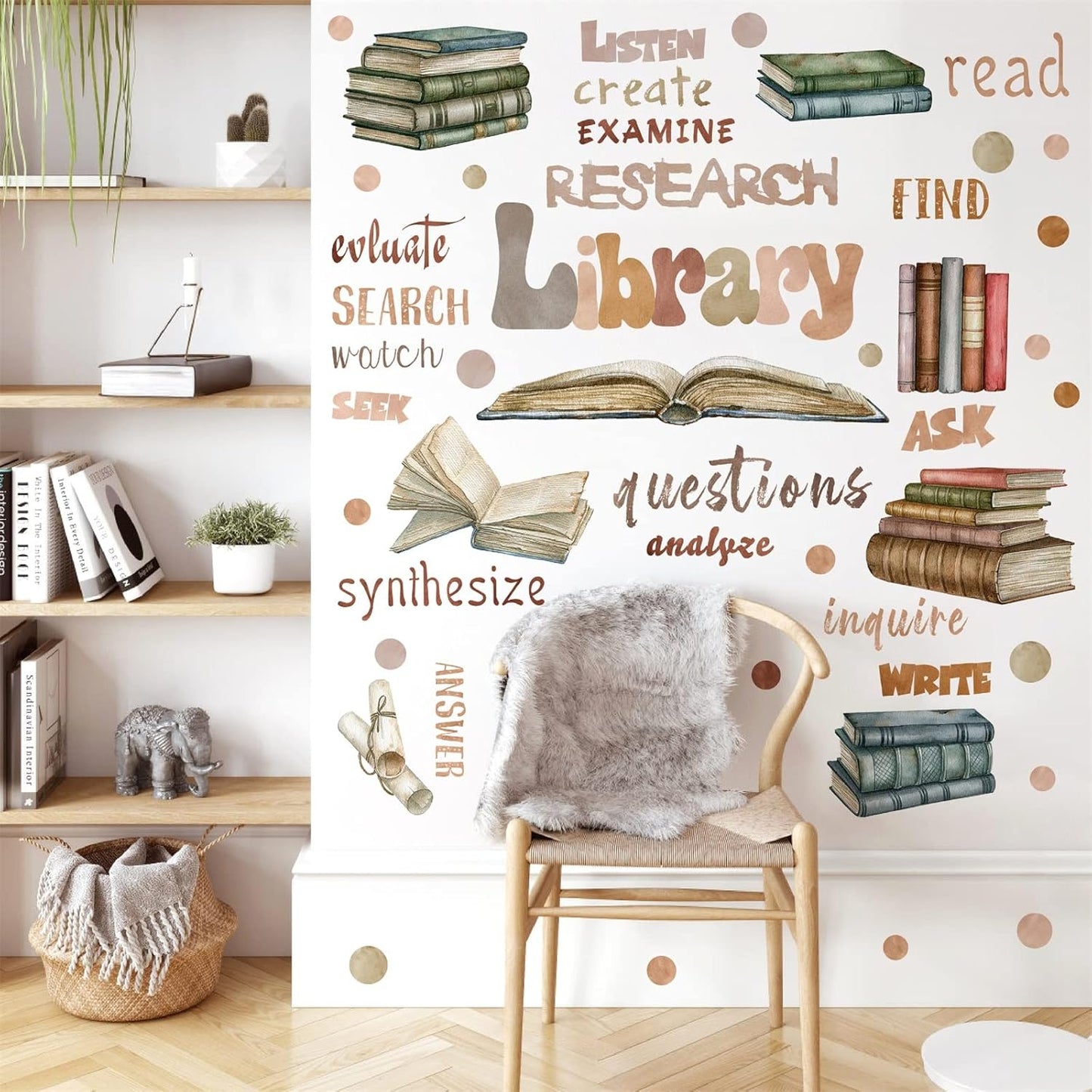 Library Quotes Wall Stickers Colorful Inspirational Wall Sticker Peel and Sticks Reading Books Wall Sticker for Reading Room Classroom School Positive Saying Wall Decals for Kids Bedroom Nursery Decor