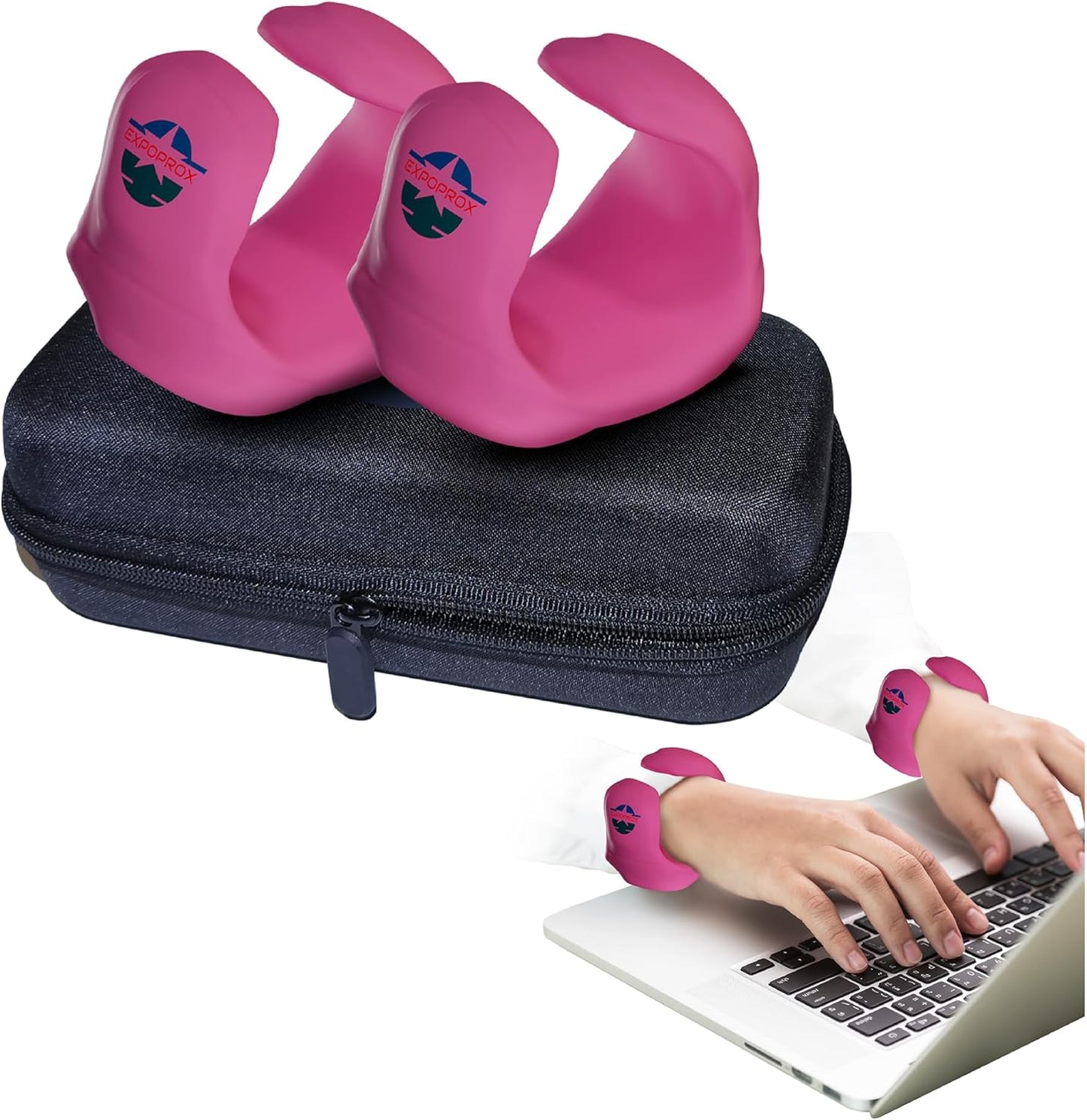 Wearable Gaming Wrist Rest for Keyboard, Mouse pad, Laptop, and PC Work or Gamer Support. (Pink, S-M)