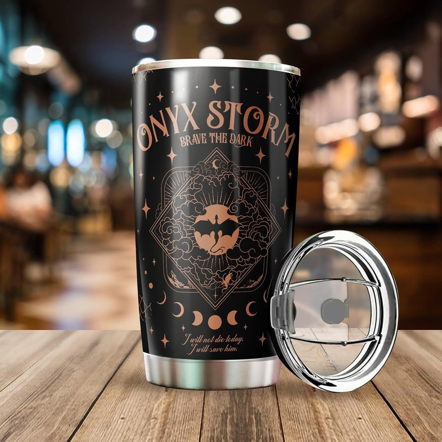 Basgiath Gifts - Storm Brave The Dark Tumblers - Fourth Dragon Rider Book Mug - Fantasy Bookworm Cup - Dragon Wing 20 Oz Tumbler - Onyx Gifts For Book Lovers on Christmas, Birthday