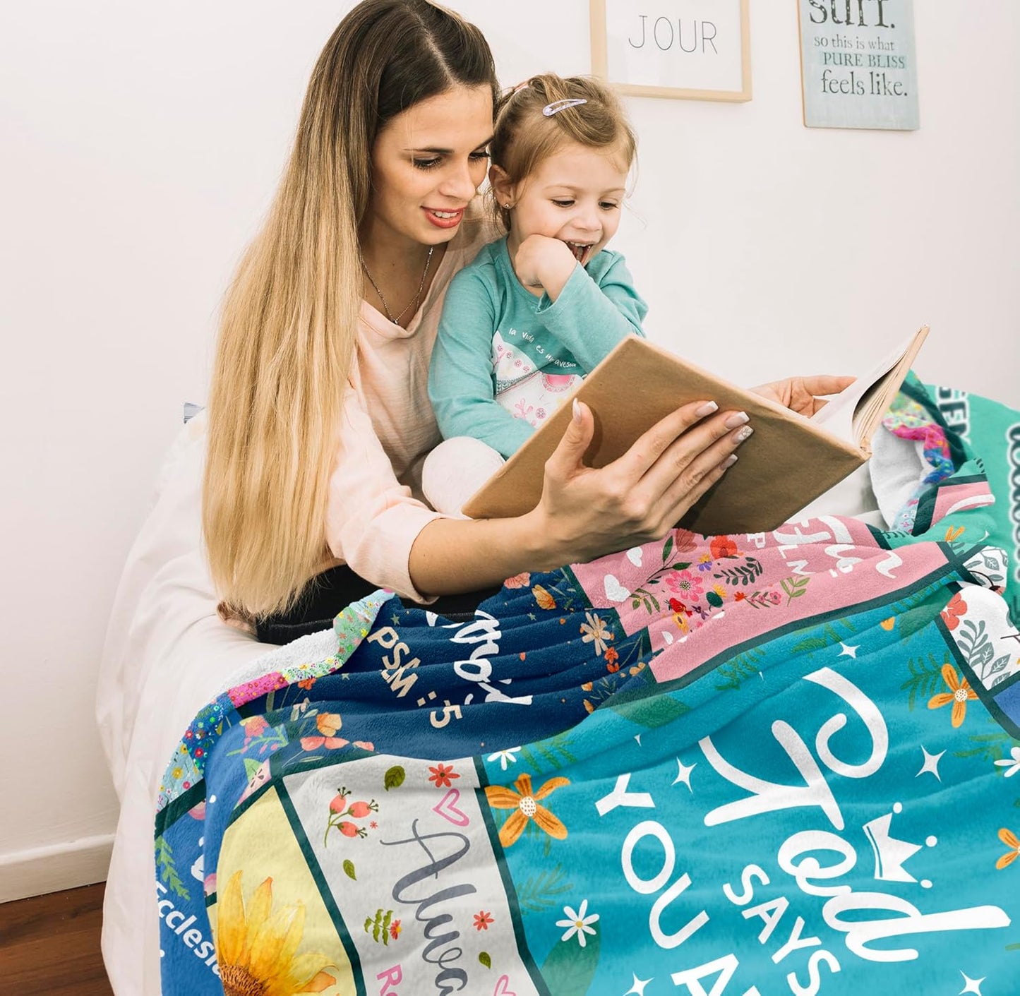 Christian Gifts for Women, Religious Blanket with Flowers, Inspirational Birthday Gifts for Women, Gifts for Sister, Friend, Daughter, Mom, Soft Throw Blankets 60x50in