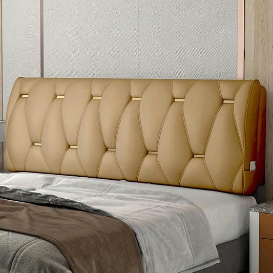 AMNOOL Wipeable Rectangle Pillow Headboard Pillow Large Backrest Solid Color Removable Pillowboard Dorm Day Bed Headboard Cushion for Resting and Reading