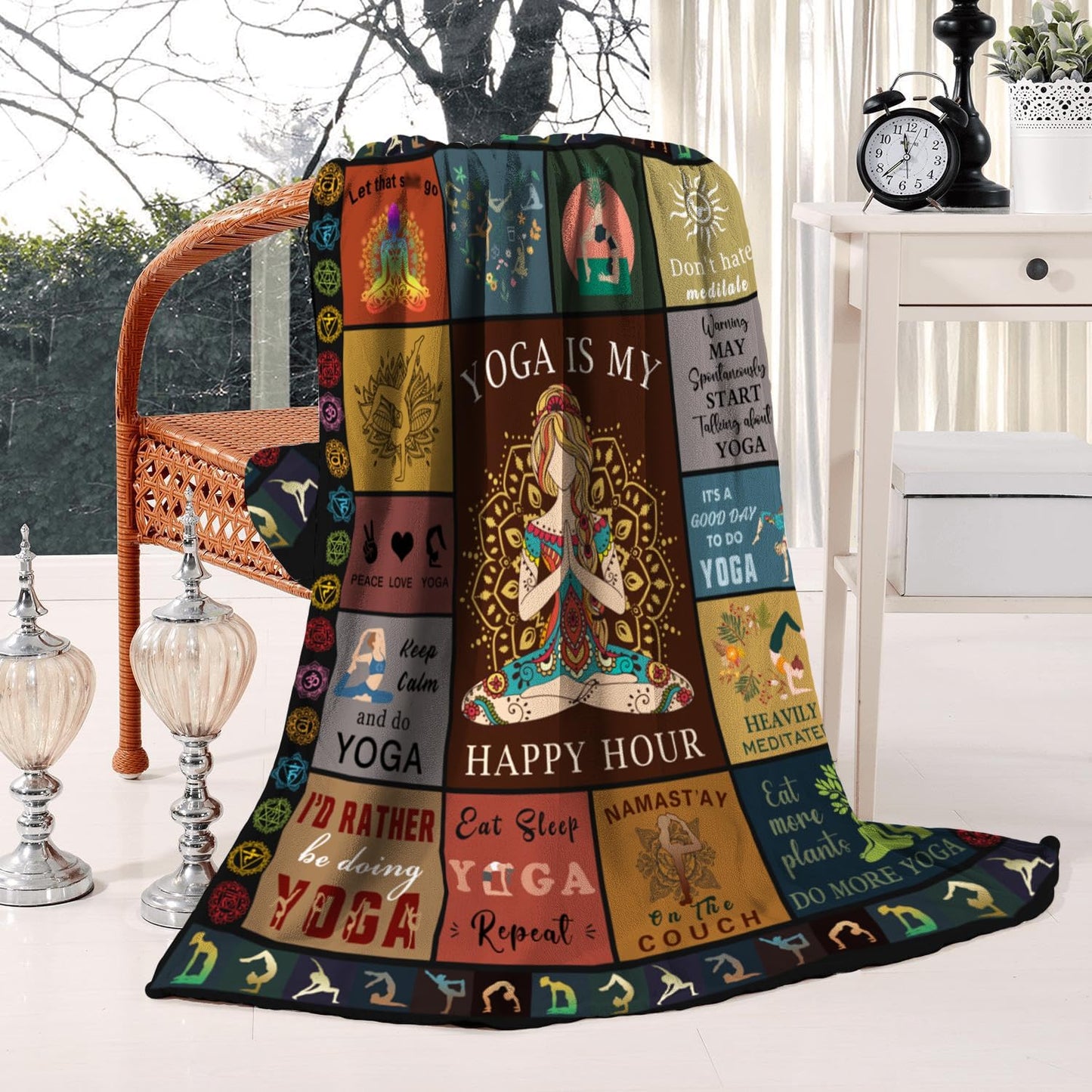 Generic Yoga Blanket Gifts for Women Lovers, Instructors - Outdoors Travel, Zen Meditation Decor - 50 * 60