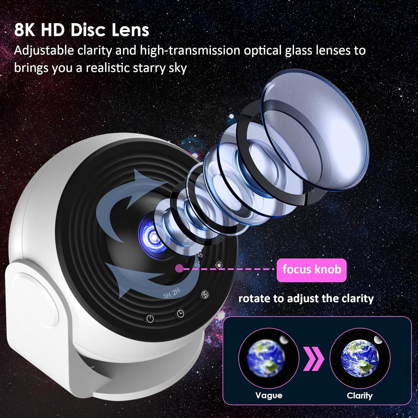 Galaxy Projector for Bedroom Pro Version,HD Image Star Projector Galaxy Light,Remote Control & White Noise,Bluetooth Speaker,360° Rotating,13 Film Discs Planetarium Projector for Adults Kids