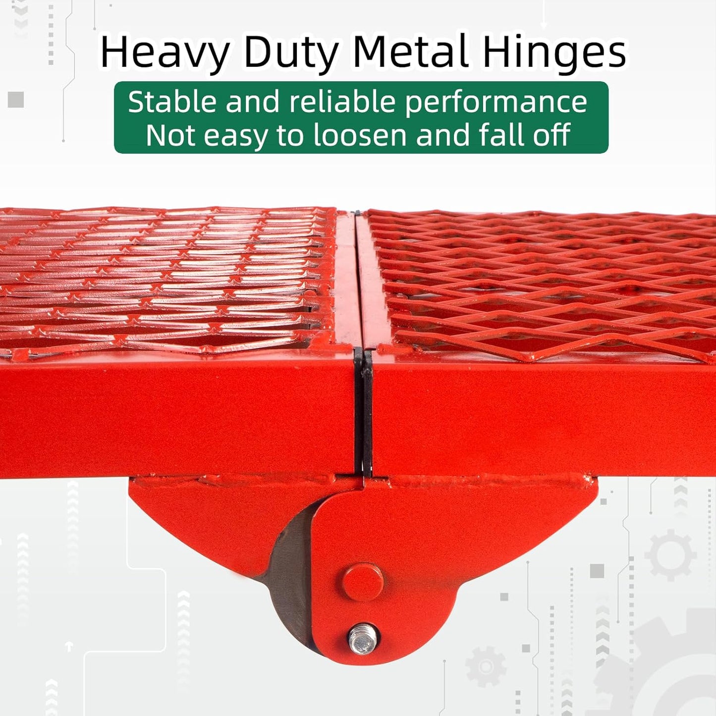 Folding Scaffolding Platform, 71(L) x15.7(W) x51(H)''770 Lbs, Adjustable Steel Industrial Step Ladders, Portable Heavy Duty Work Platform for Construction Sites and Renovations