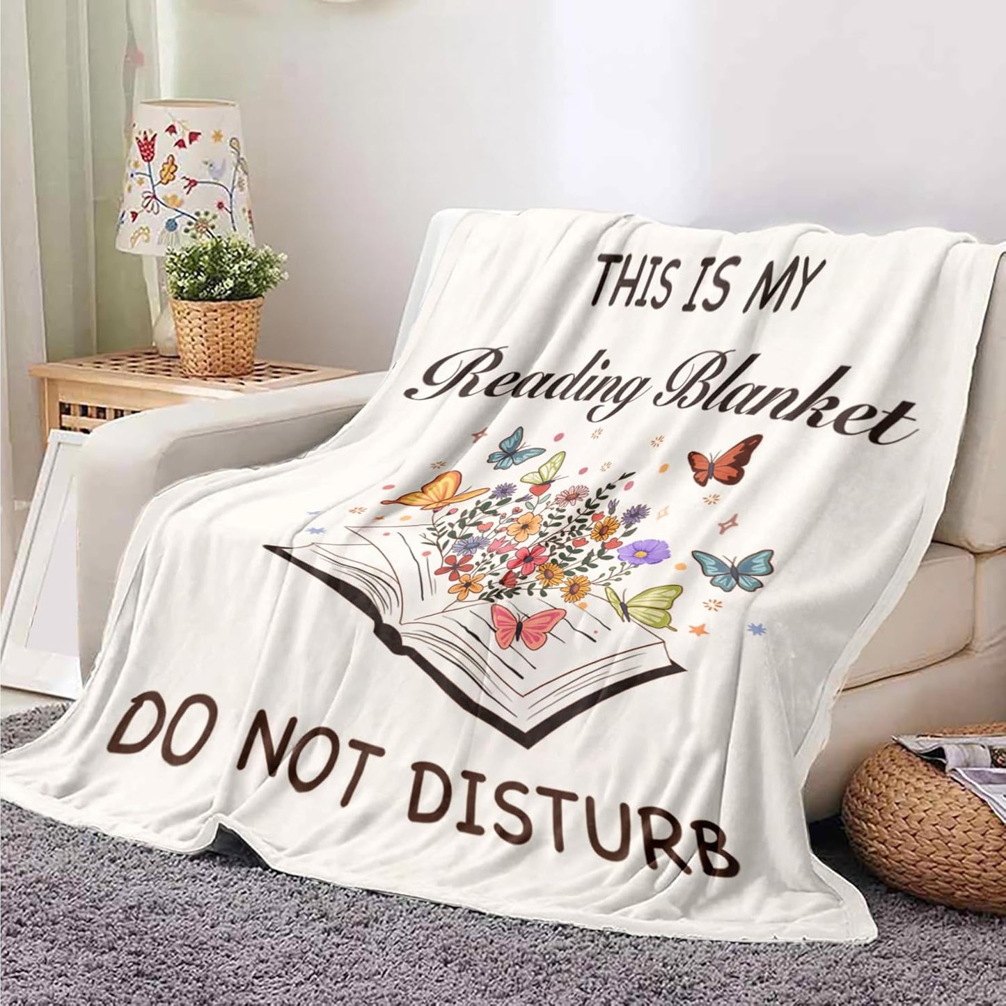 Book Lovers Gifts for Women Men,Book Reading Flannel Blanket 52'' x 60'',Reader Presents for Birthday,Reading Blankets Graduation Gift,Bookish Bookworm Mother's Day Birthday Gift for Women