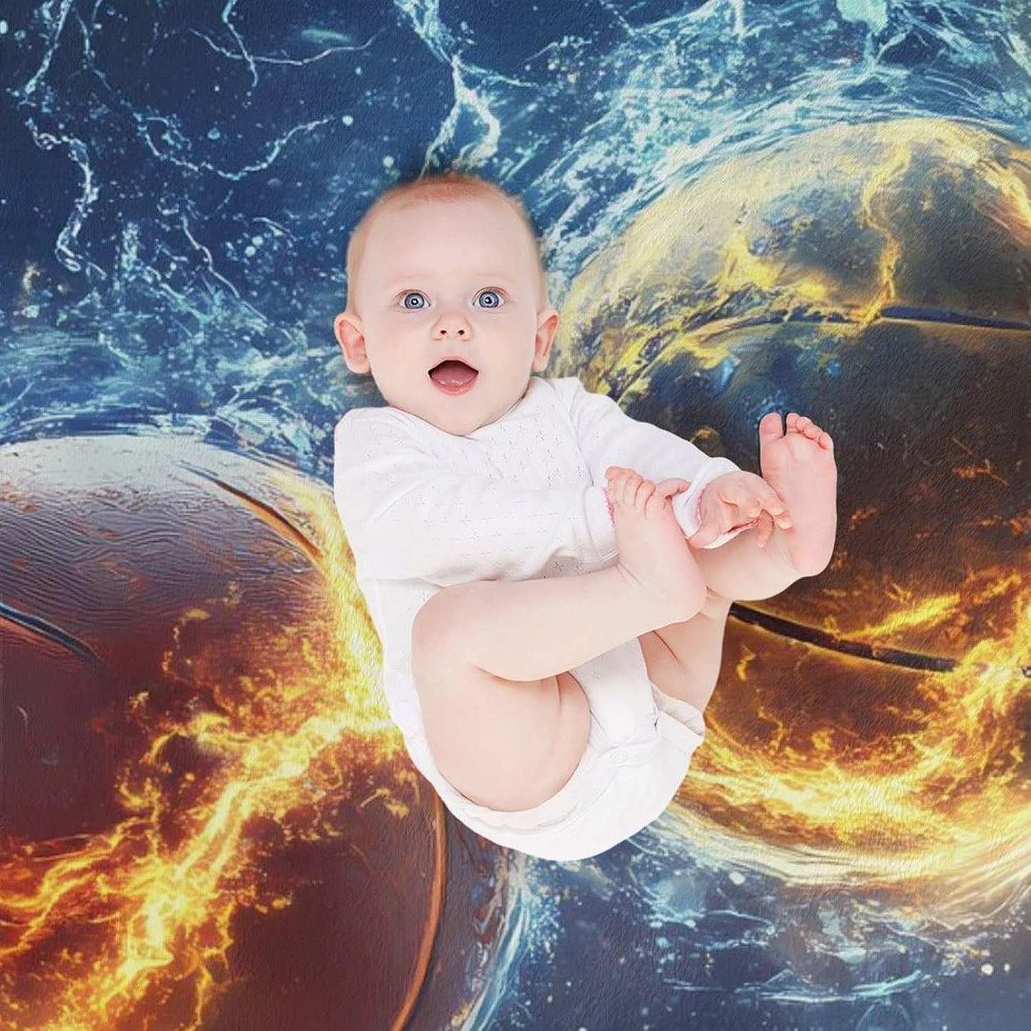 Basketball Thunder Throw Blanket for Couch Bed Plush Cozy Fuzzy Flannel Blanket for All Season 40"x60"