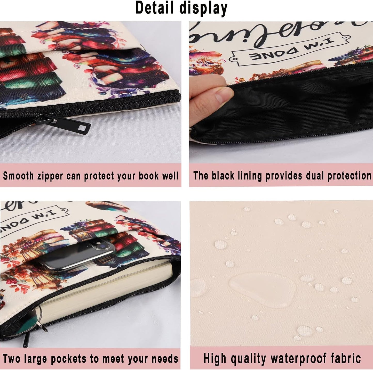 BWWKTOP TOG Novel Book Sleeve Sarah Fans Gifts I Can Survive Well Enough On My Own If Given Proper Reading Material Sarah Book Cover Book Protector (I can survive)