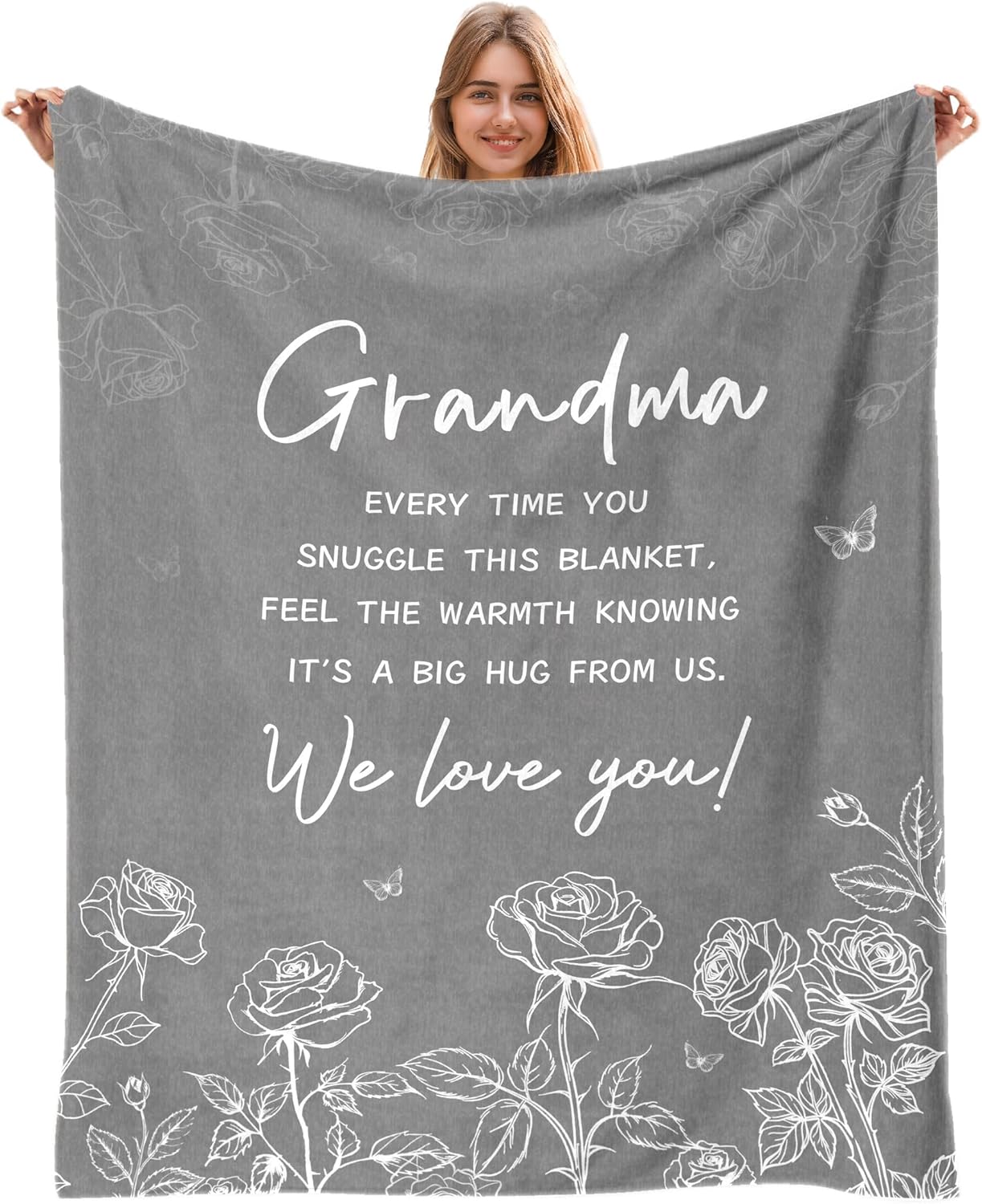 Grandma Birthday Gifts, Grandma Blanket from Grandkids, Gift for Grandmother ChristmasMothers Day, to My Grandmother Throw Blanket 50"x60"