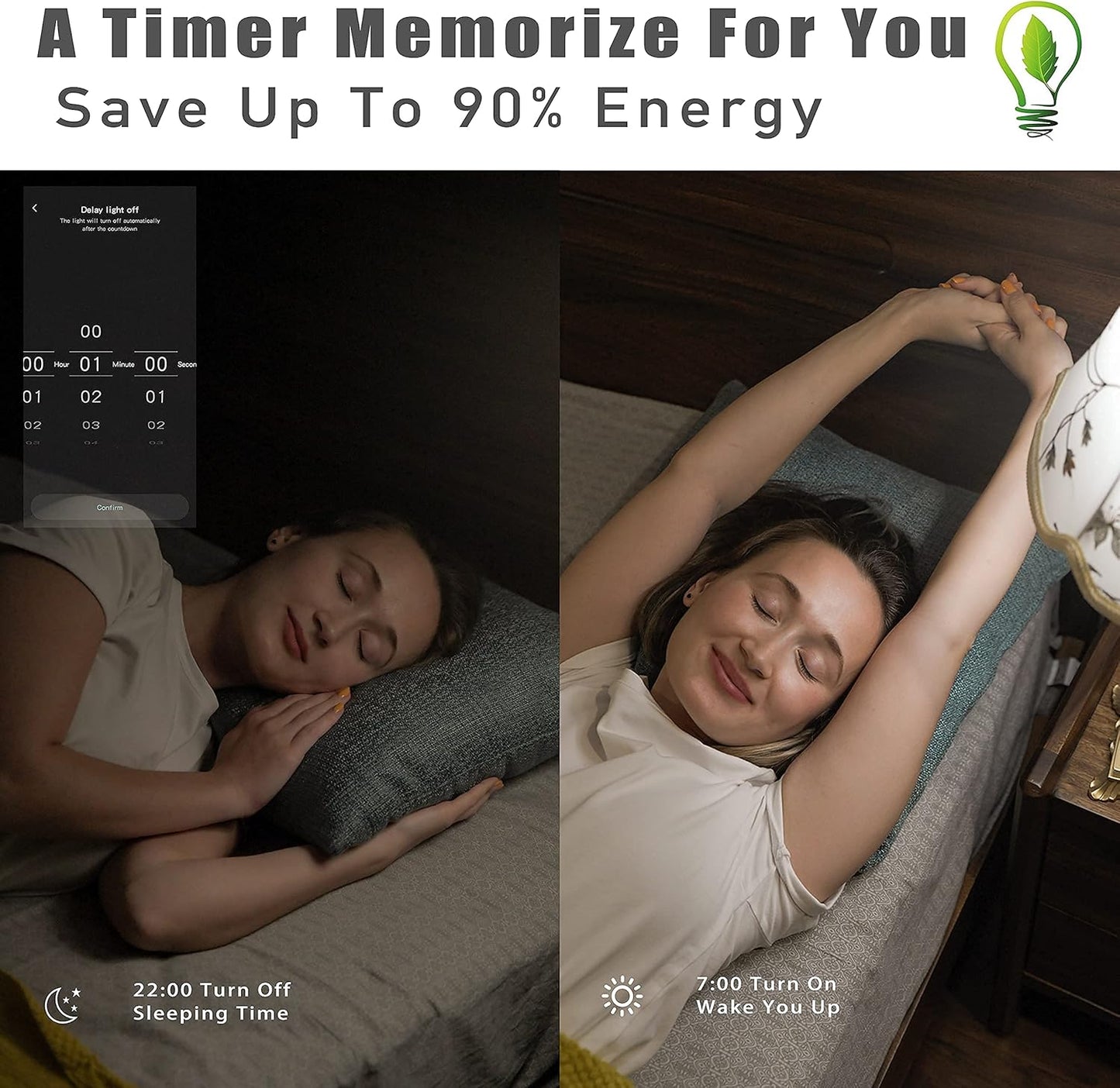 Homevenus HVS Smart Light Bulbs,9W A19 E26 Dimmable Tunable Cool Warm White LED Light Bulb 2500k-6500k, APP Control 2.4GHz WiFi Bluetooth Assist Connection, Work with Alexa/Google Assistant 4 Pack