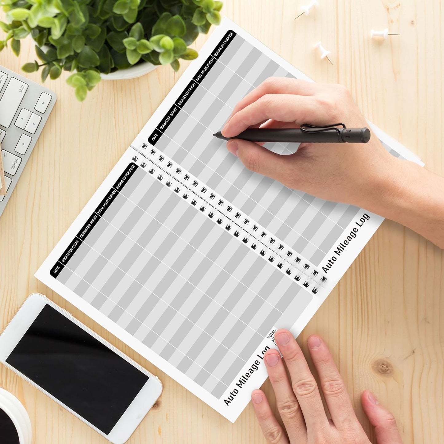 2 Pcs Auto Mileage Log Book Expense Record Notebook for Car for Small Business Driving Bookkeeping 7.87 X 5inch