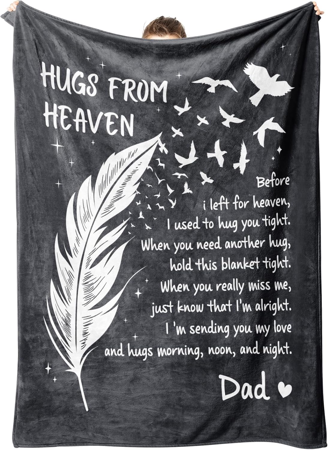 SteadStyle Memorial Gifts for Loss of Dad, Soft Flannel Memorial Blanket, Sympathy Gifts for Loss of Father, Bereavement Gift Idea, Grief Condolences Sorry for Your Loss for Dad - 50 x 60 inches