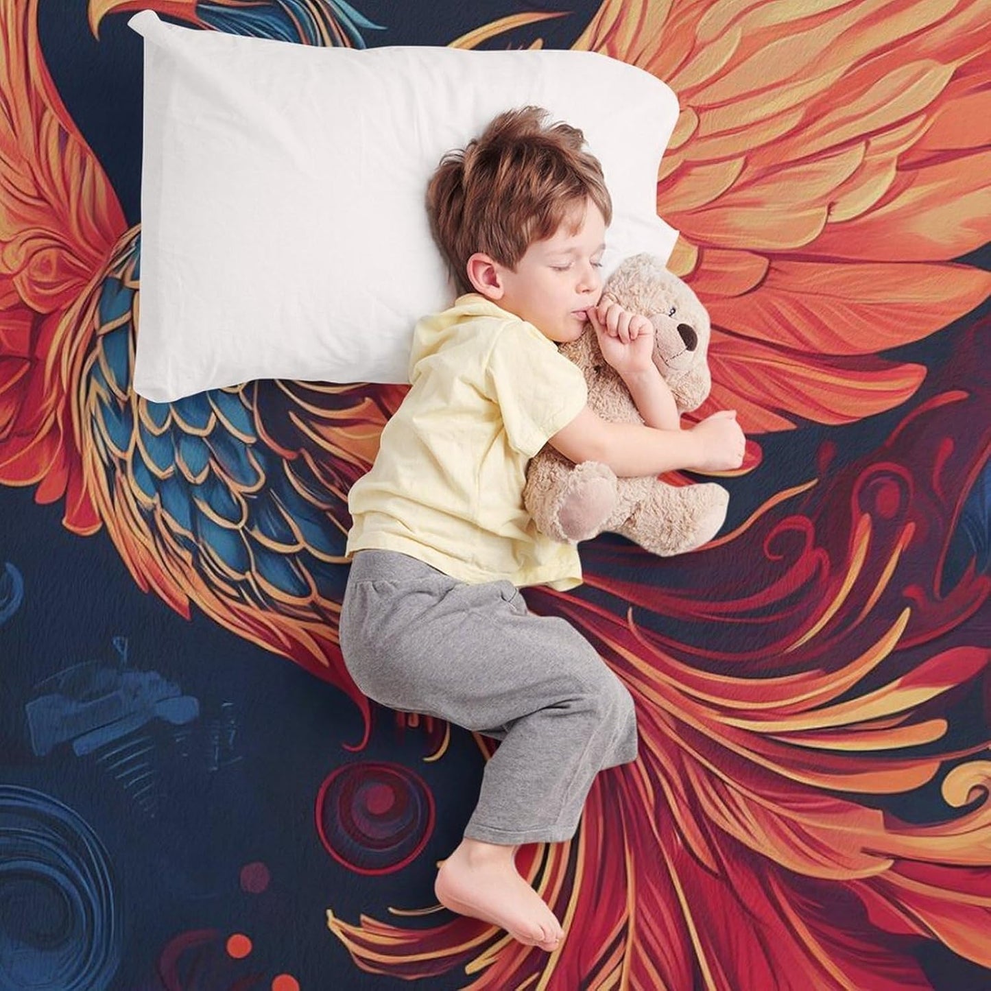 Phoenixes Throw Blanket for Couch Bed Plush Cozy Fuzzy Flannel Blanket for All Season 40"x50"