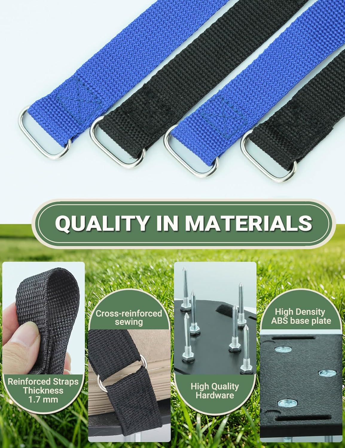 Lawn Aerator Shoes for Lawn, Soil Yard Aerator Tool with Hook & Loop Straps for Effectively Aerating, One Size Fits All Free-Installation Lawn Shoes for Yard Garden Patio Grass