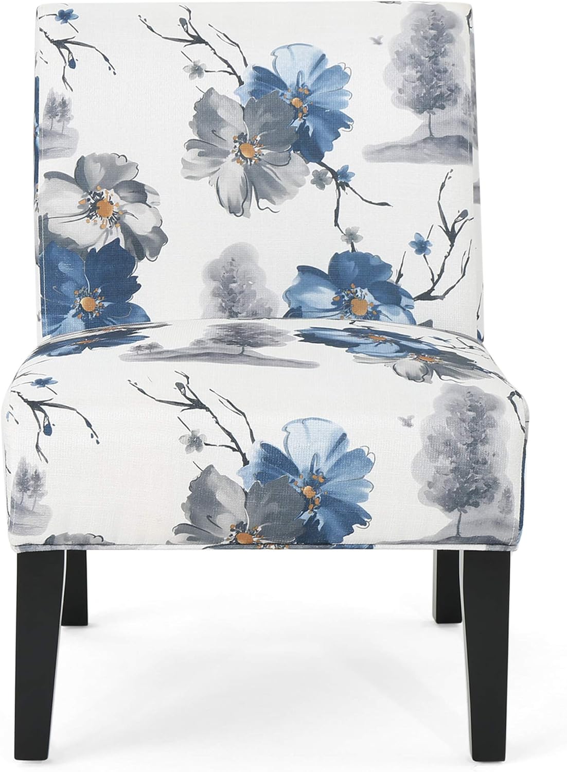 Christopher Knight Home Kendal Traditional Fabric Accent Chair, Print, Matte Black, 22.5D x 29.5W x 32H in