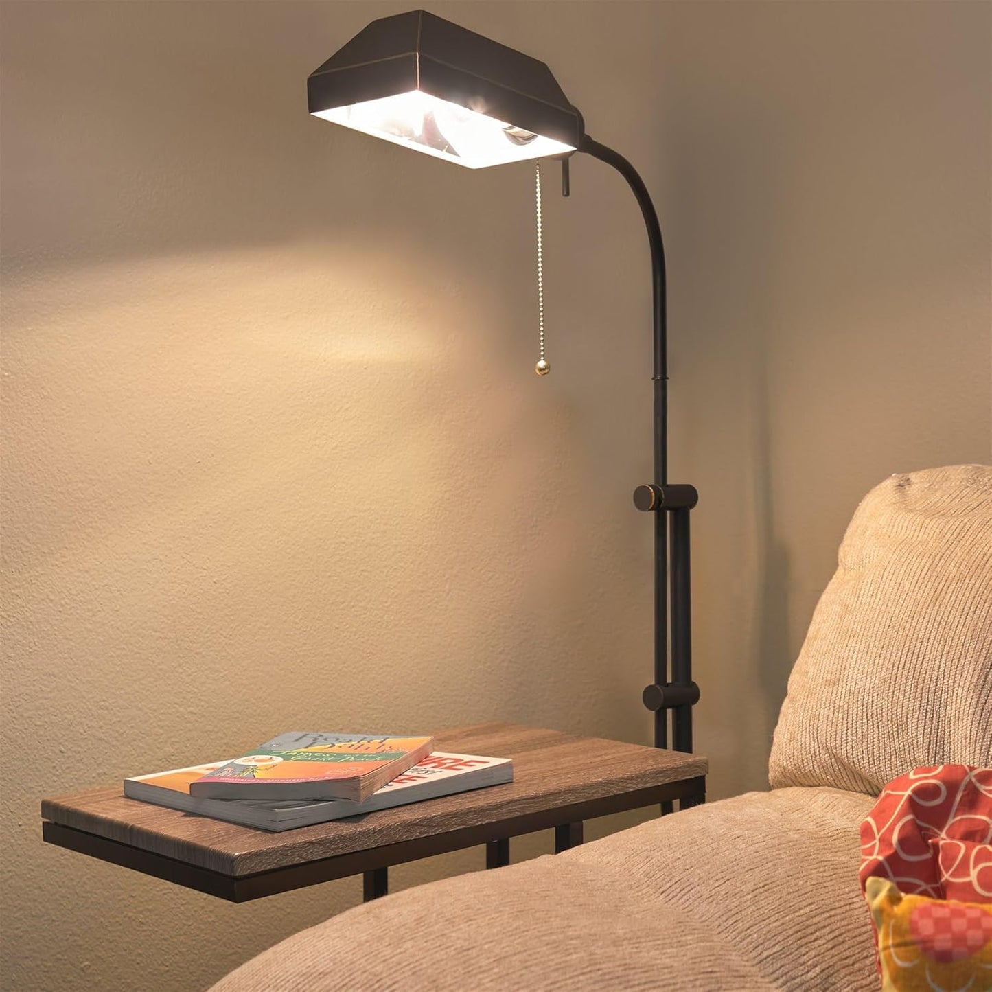 Kira Home Prescott 58" Modern Industrial Adjustable Standing Pharmacy Floor Lamp, Dark Bronze Finish, Includes 6W LED Bulb (60W eq.) Energy Efficient, Eco-Friendly, Pivot Head for Hobby/Precise Task