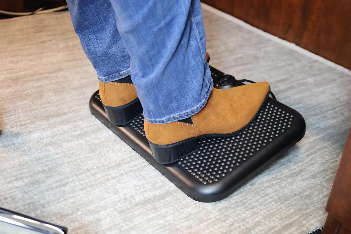 Cozy Products Toasty Toes Foot Warmer, Ergonomic Heated Footrest with 3 Adjustable Positions and 2 Heat Settings, Portable Space Heater, 105 Watts, Black, 12" x 18" x 5"