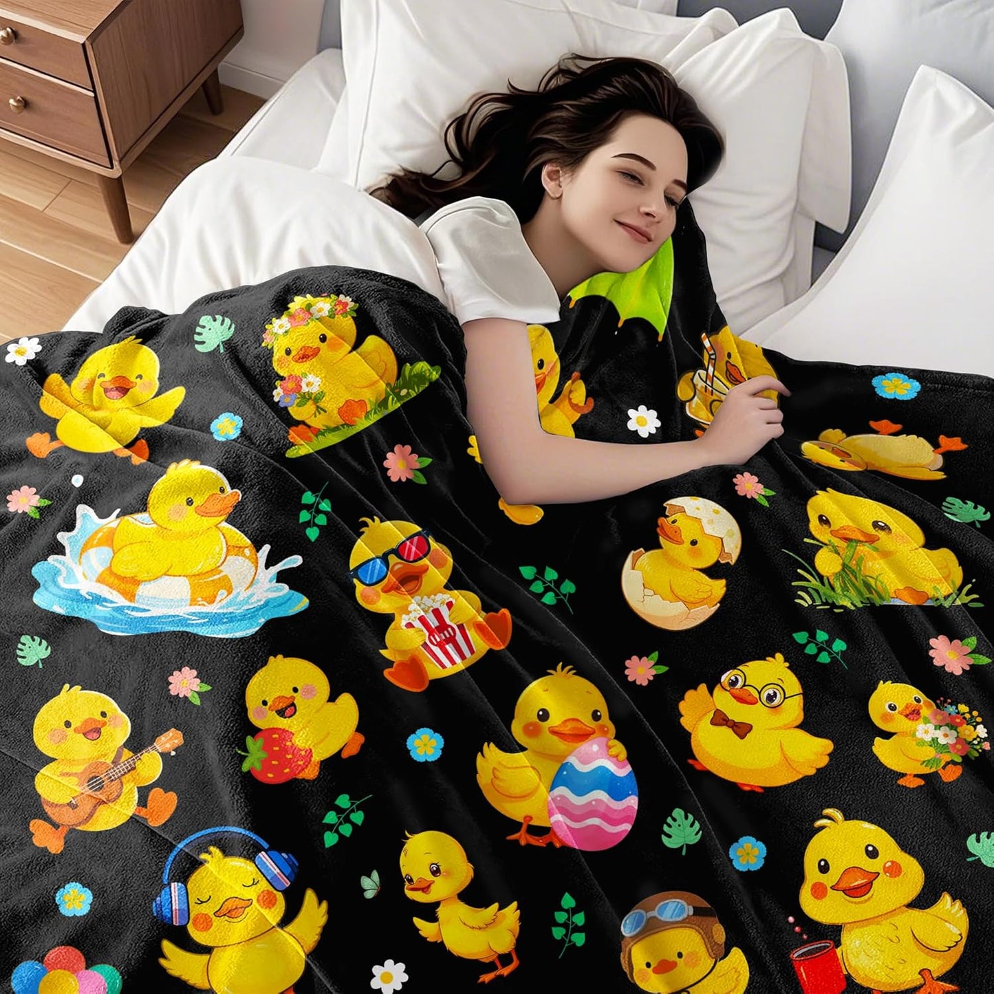 Duck Blanket Gifts Ultra Soft Flannel Ducks Throw Blanket Cartoon Duck Blanket Merch Gifts for Kids Adults 50"x40"
