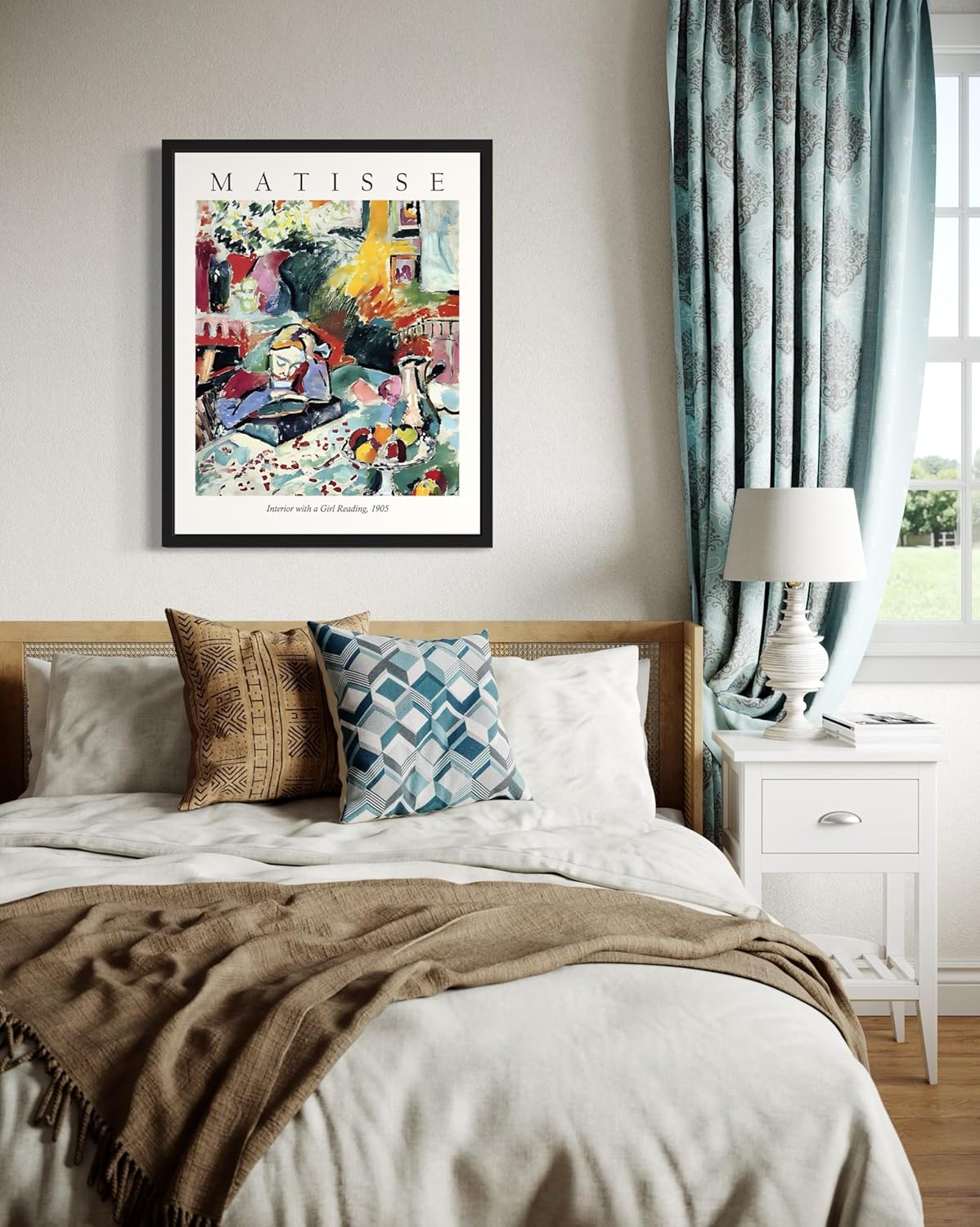 Reading Matisse Art Print Poster, Henri Matisse Wall Art Exhibition For Wall Decor, Decor Bedroom Bathroom Living Room 64 (Reading, 16 x 20 inches, Unframed)