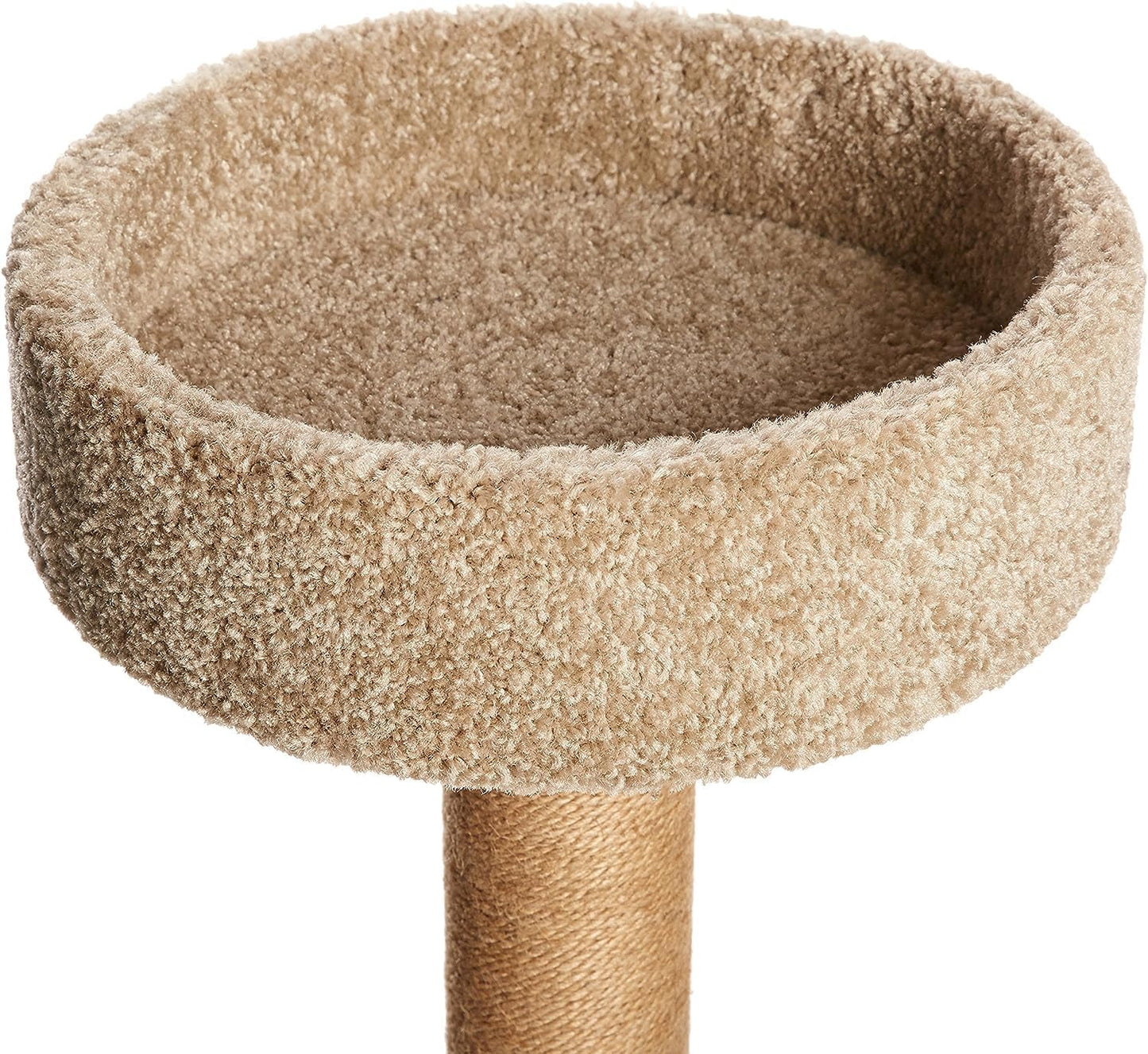 Amazon Basics Cat Tree - Multi-Level Climbing Activity Tower with Jute Rope Scratching Posts for Indoor Cats & Kittens, Medium (31.5"H), Beige
