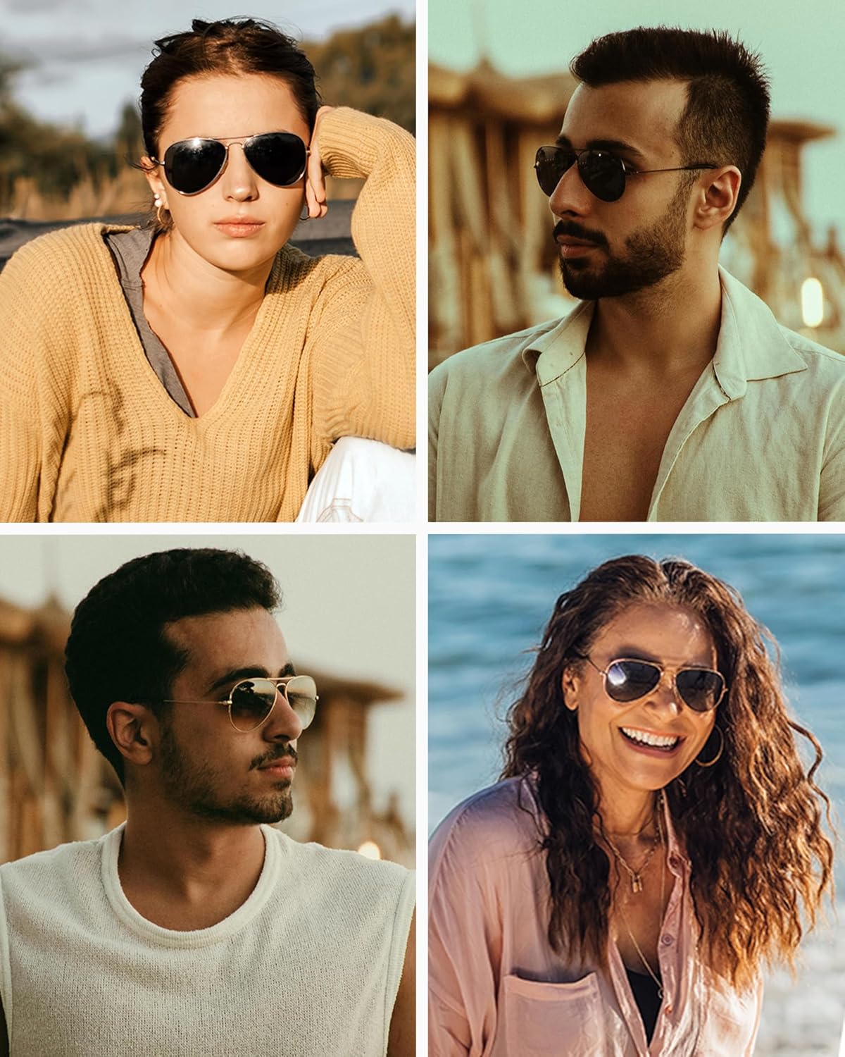 JOOX Polarized Aviator Sunglasses for Women Men, UV400 Protection Lens and Lightweight Metal Pilot Frame