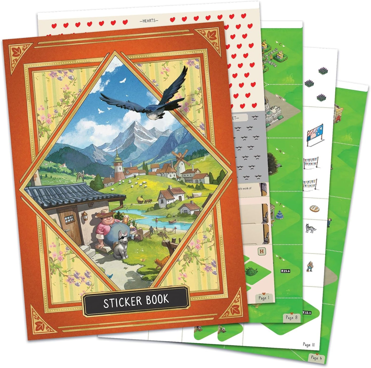 Asmodee Cozy Stickerville Board Game - Narrative Strategy Game of Village Building & Storytelling, Family-Friendly Fun for Kids & Adults, Ages 8+, 1-6 Players, 30 Minute Playtime