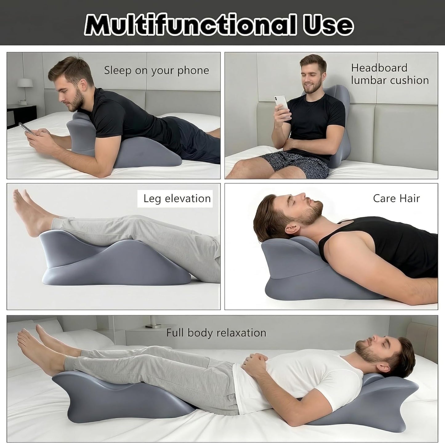 Multi Functional Memory Cotton Prone pad, Prone Position Auxiliary pad, Non Chest Pressure Prone Sleeping Pillow(Grey)