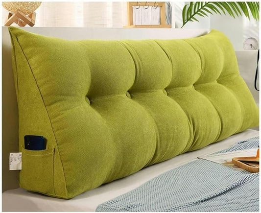 Large Wedge Headboard Pillow, Triangular Reading Pillow, Large Cushion/Headboard Back Wedge Pillow with Machine Washable Cover, Large Back Positioning Support Pillow