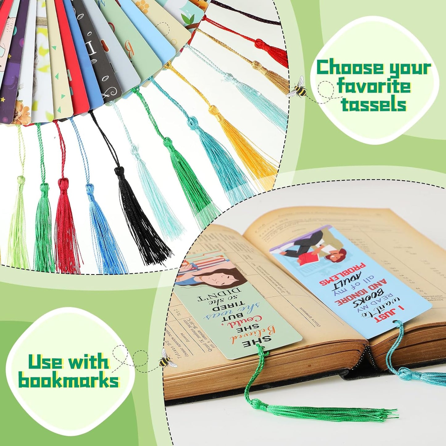 36 Sets Funny Bookmarks with Tassel Fun Bookmarks for Adults Can't Touch This Marks for Reading Bookworm Bookish Nerd Gifts for Female Friends Women Book Lovers Reading Present