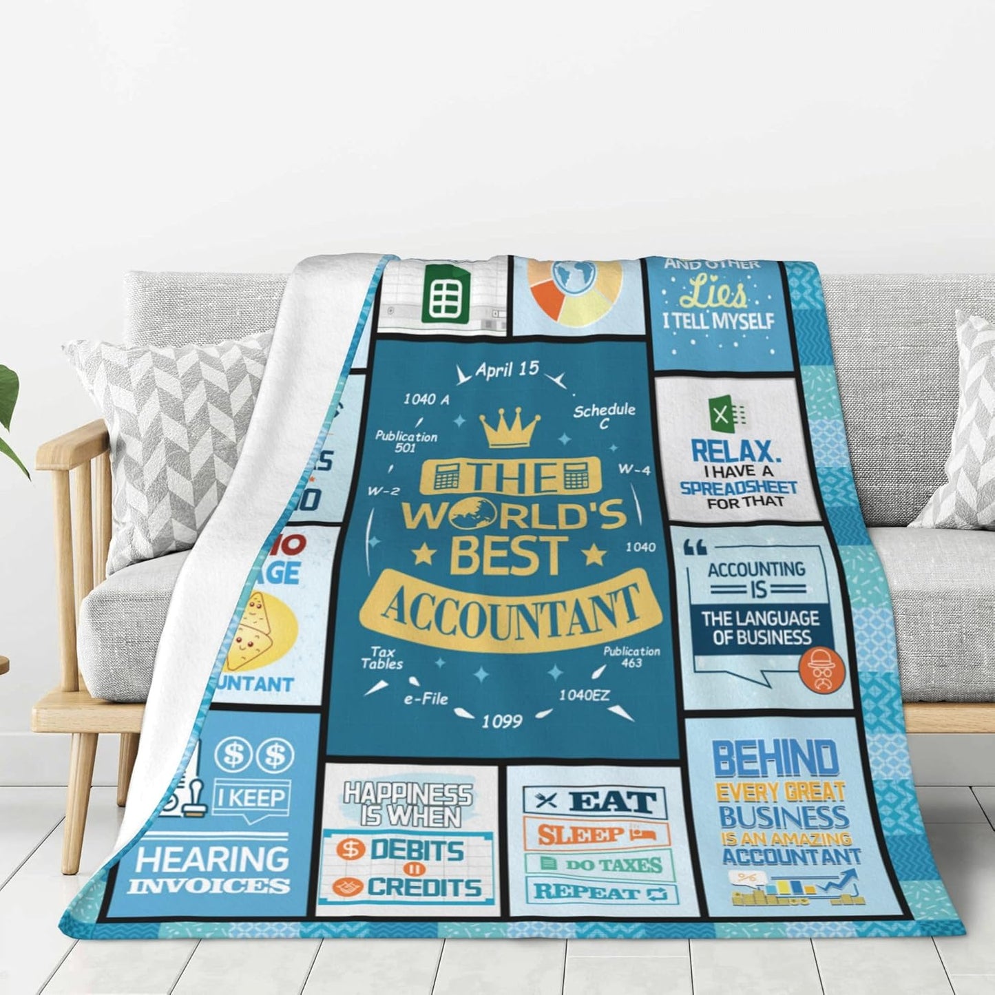 Accountant Gifts, Accounting Gifts, Gifts for Accountants, Accountant Gifts for Women Men, Tax Season Gift for Accountant Blanket 60" X 50", Accounting Day/Week Gift Ideas, CFO CPA Gifts