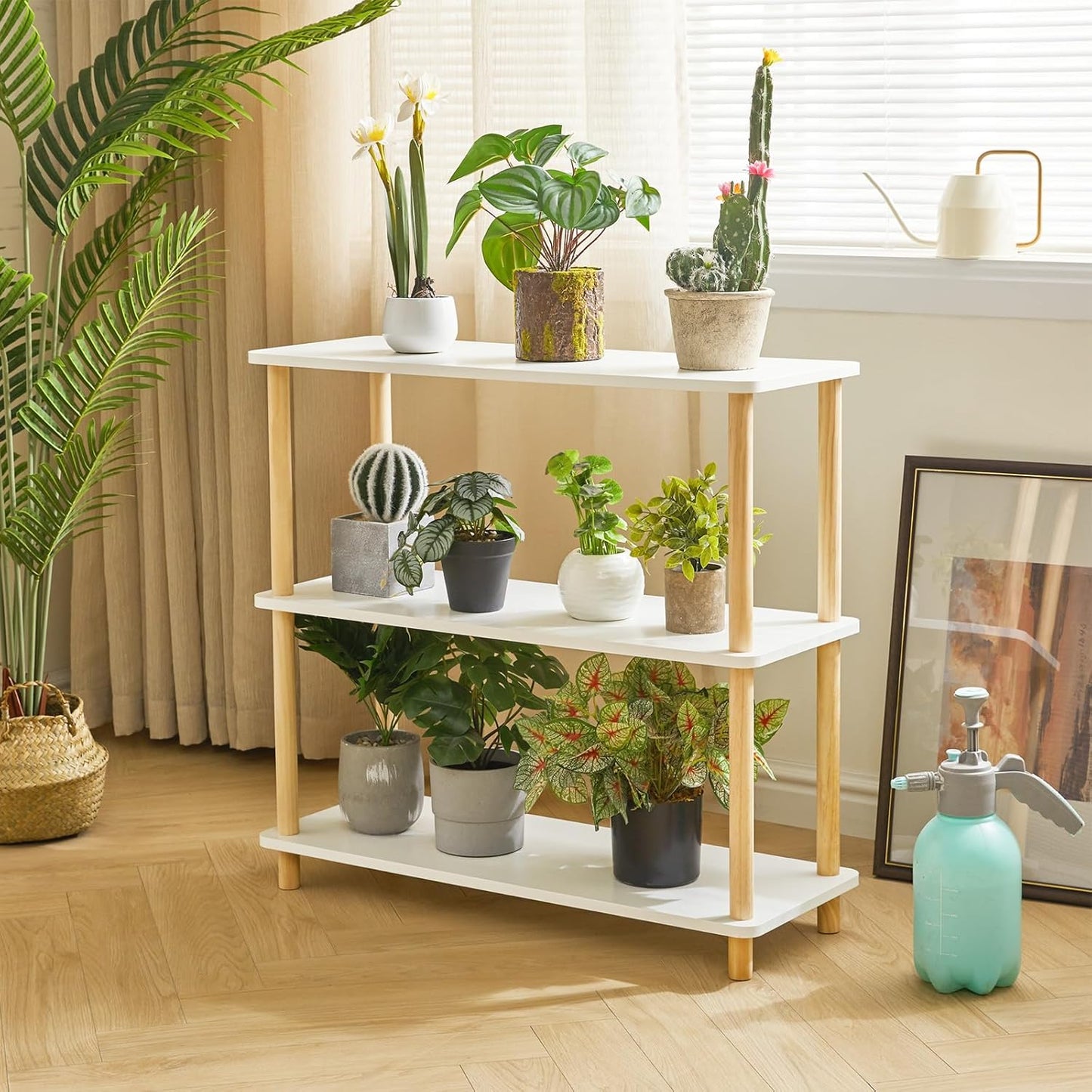 IBUYKE 3-Tier Wooden Open Bookcase - Modern Freestanding Bookshelf Storage Organizer,Standing Shelf Units,Multifunctional Display Stand for Bedroom, Living Room and Home Office,White WBC003W