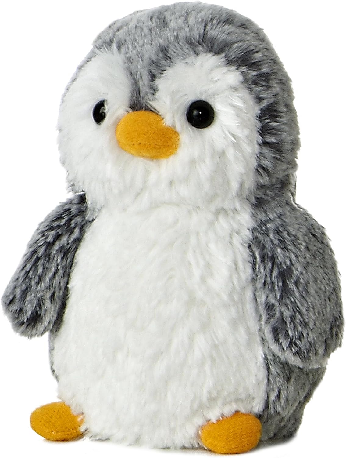 Aurora® Playful Pompom Penguin™ Mini Stuffed Animal - Vibrant Companions for Warm Cuddles - Perfect for Adults, Kids, and Birthdays - Gray 6 Inches