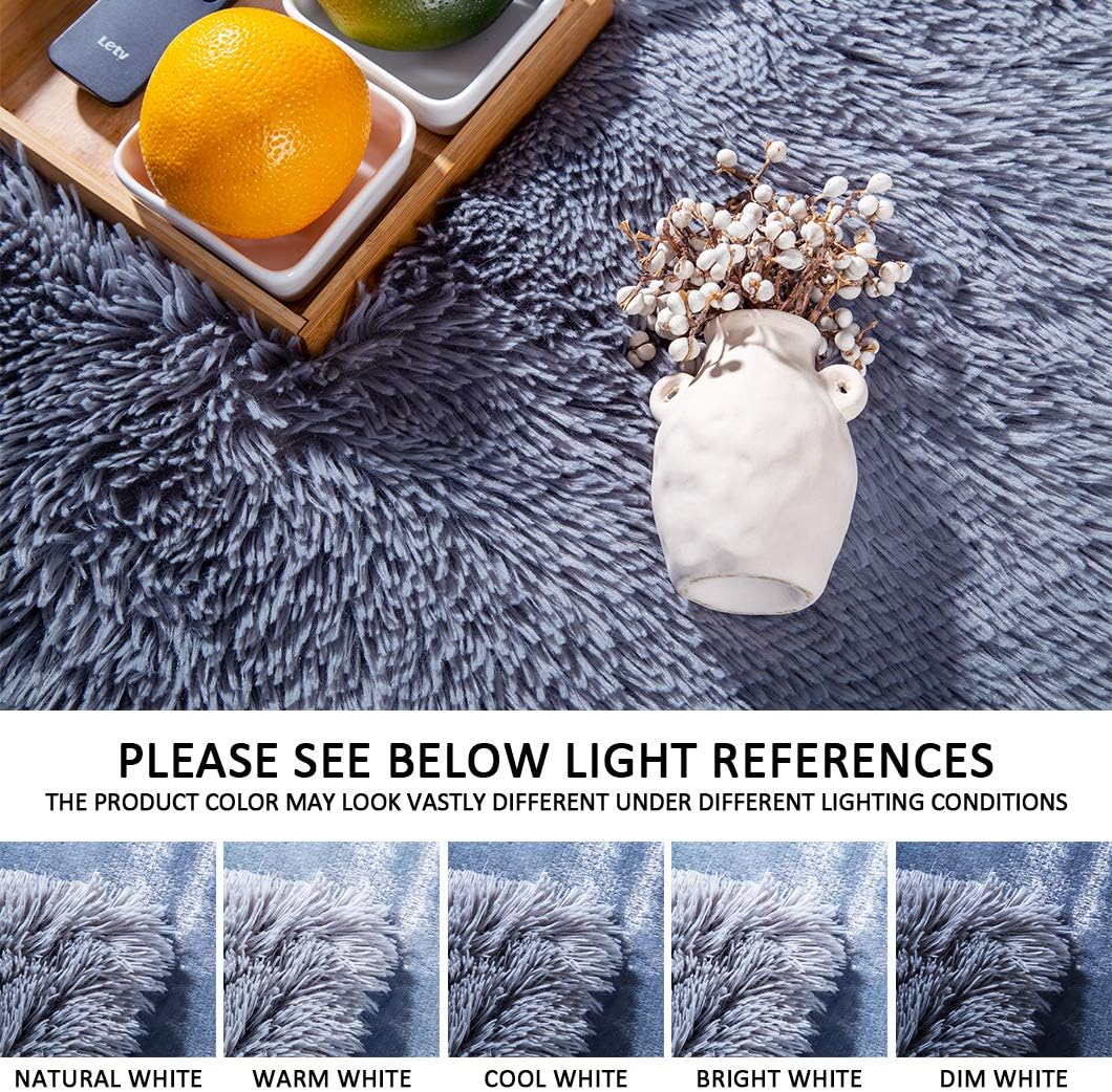 YUSOKI Long Faux Fur Throw Blanket for Sofa Couch,2 Layers,2.1lb,All Ages,Home Decoration, (Grey,50" x 60")