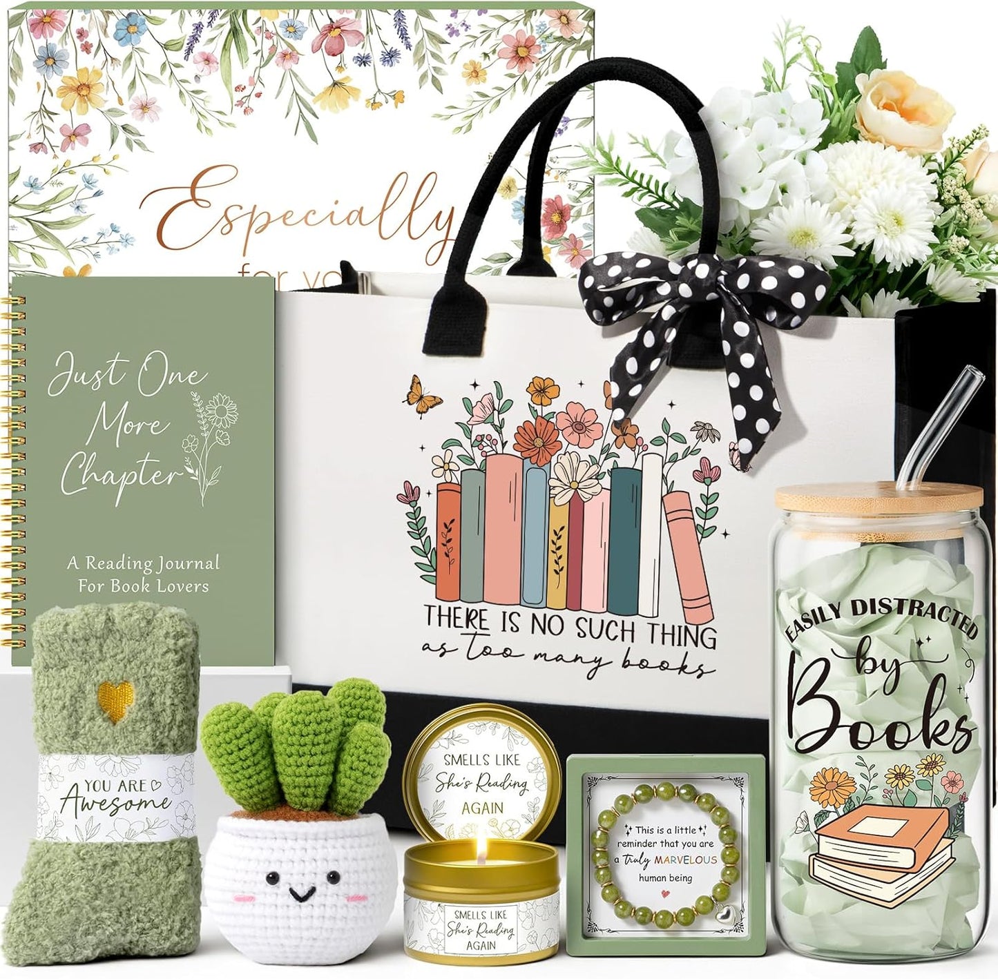 Book Lovers Gifts for Women Bookish Gifts, Book Club Reading Gift for Readers, Books Theme Item Easter Birthday Gift Reading Accessories for Books Lovers Women Friends Bookworms Librarians Teacher