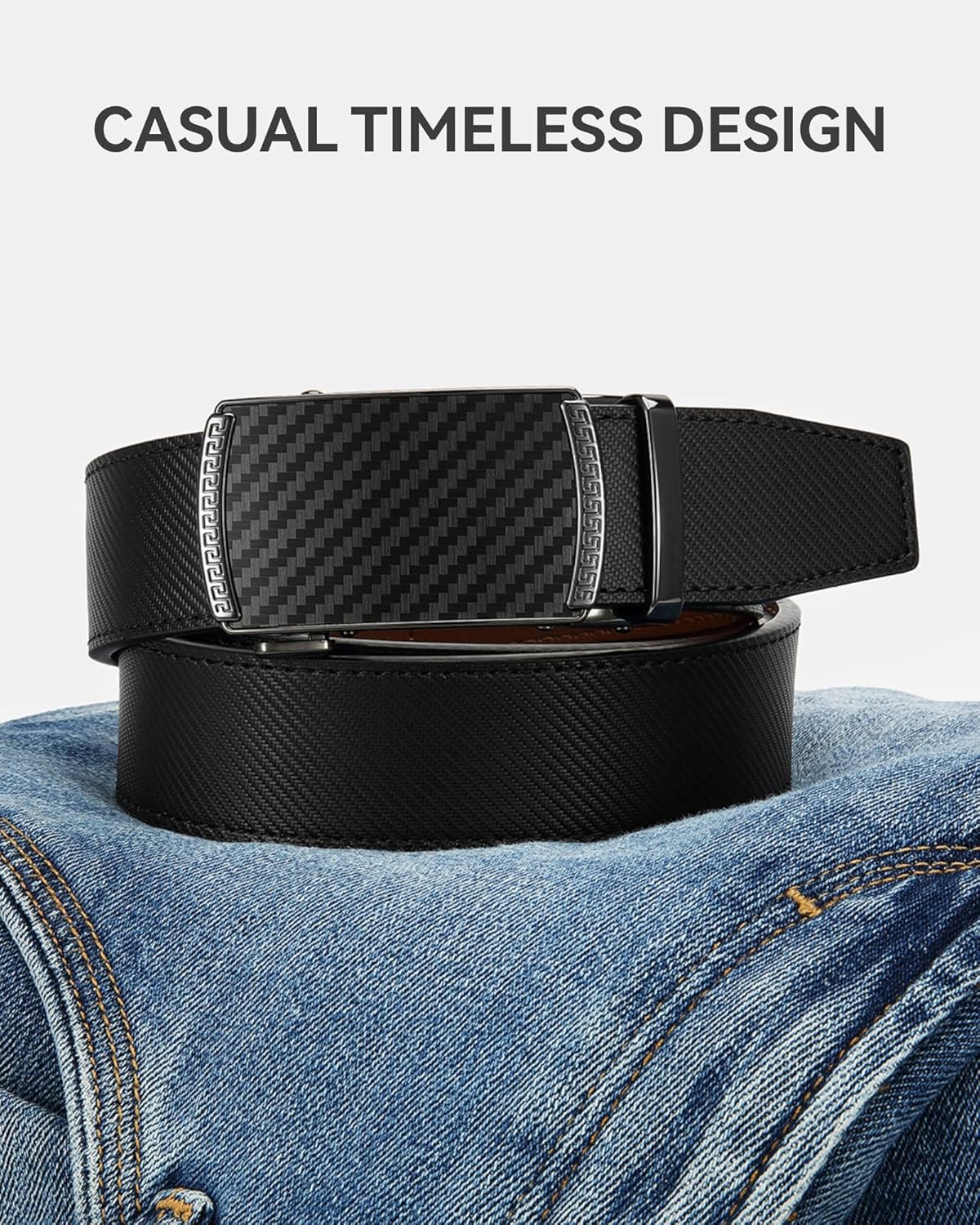 CHAOREN Mens Belt Leather Ratchet Belt - Customizable Fit, Effortless Style (35mm)