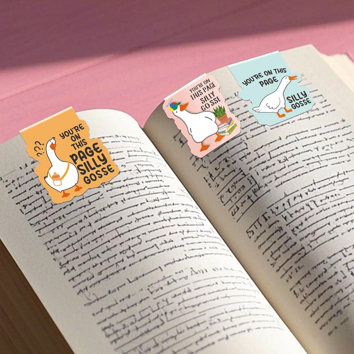 Funny Gosse Magnetic Bookmarks: 8 Pcs Gosse Magnet Book Marks, Cute Animals Page Marker Clips for Reading Women, Fun Bookish Gifts for Girls Kids, Back to School Accessories