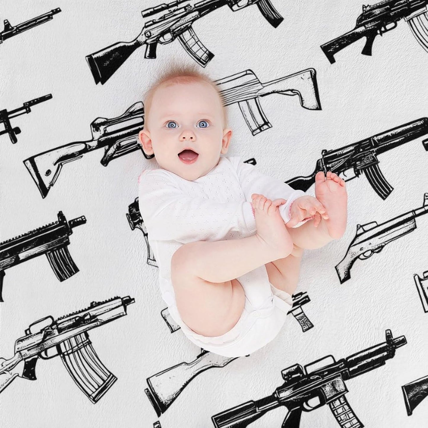 Guns Throw Blanket for Couch Bed Plush Cozy Fuzzy Flannel Blanket for All Season 50"x70"