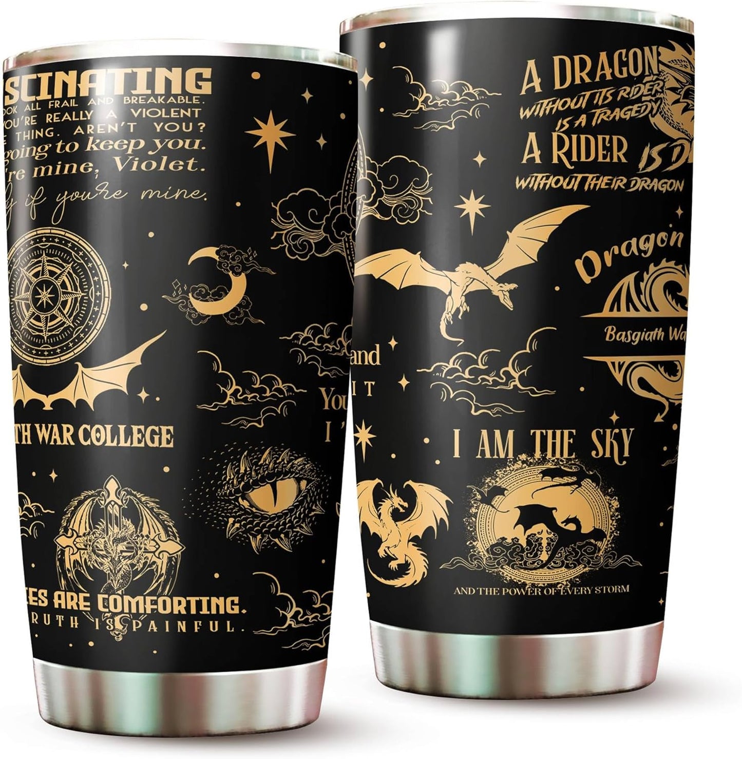 Kozmoz Inspire Basgiath Gifts - War College Tumbler - Fourth Dragon Rider Book Mug - Fantasy Bookworm Cup - Dragon Wing 20 Oz Tumbler - Wing Gifts For Book Lovers on Christmas, Birthday