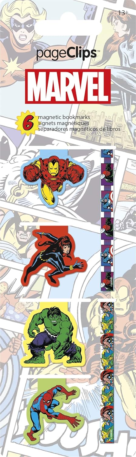 Trends International Marvel Comics Magnetic Page Clips (6-Pack) Stationery, Multicolor, 2.95 x 8.66 x 0.6