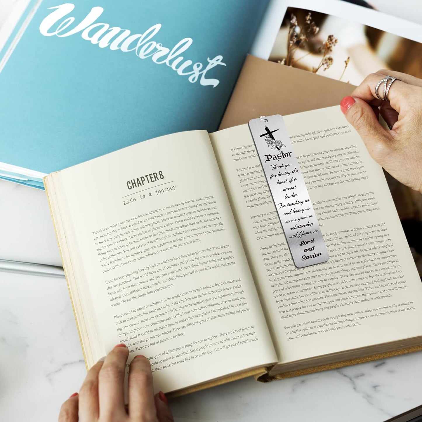 Pastor Appreciation Gift Metal Bookmark: Priest Book Mark with Cross Charm and Gift Box, Christian Book Marker for Pastor Wife or Husband, Religious Gifts for Men or Women in Ministry