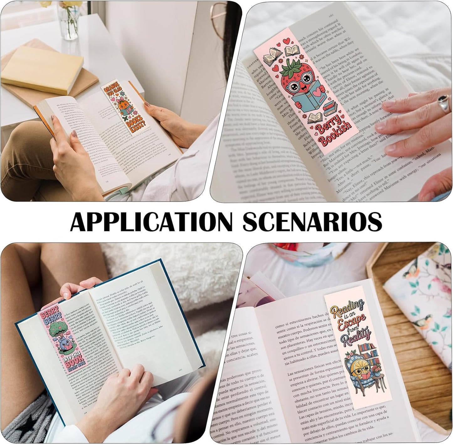 Funny Bookish Bookmarks for Kids, 150 Pcs Fun Fruits Bulk Paper Bookmark Reading Accessories for Women, Cute Watermelon Pineapple Strawberry Bulk Book Marks Gift for Kid Students Book Lovers