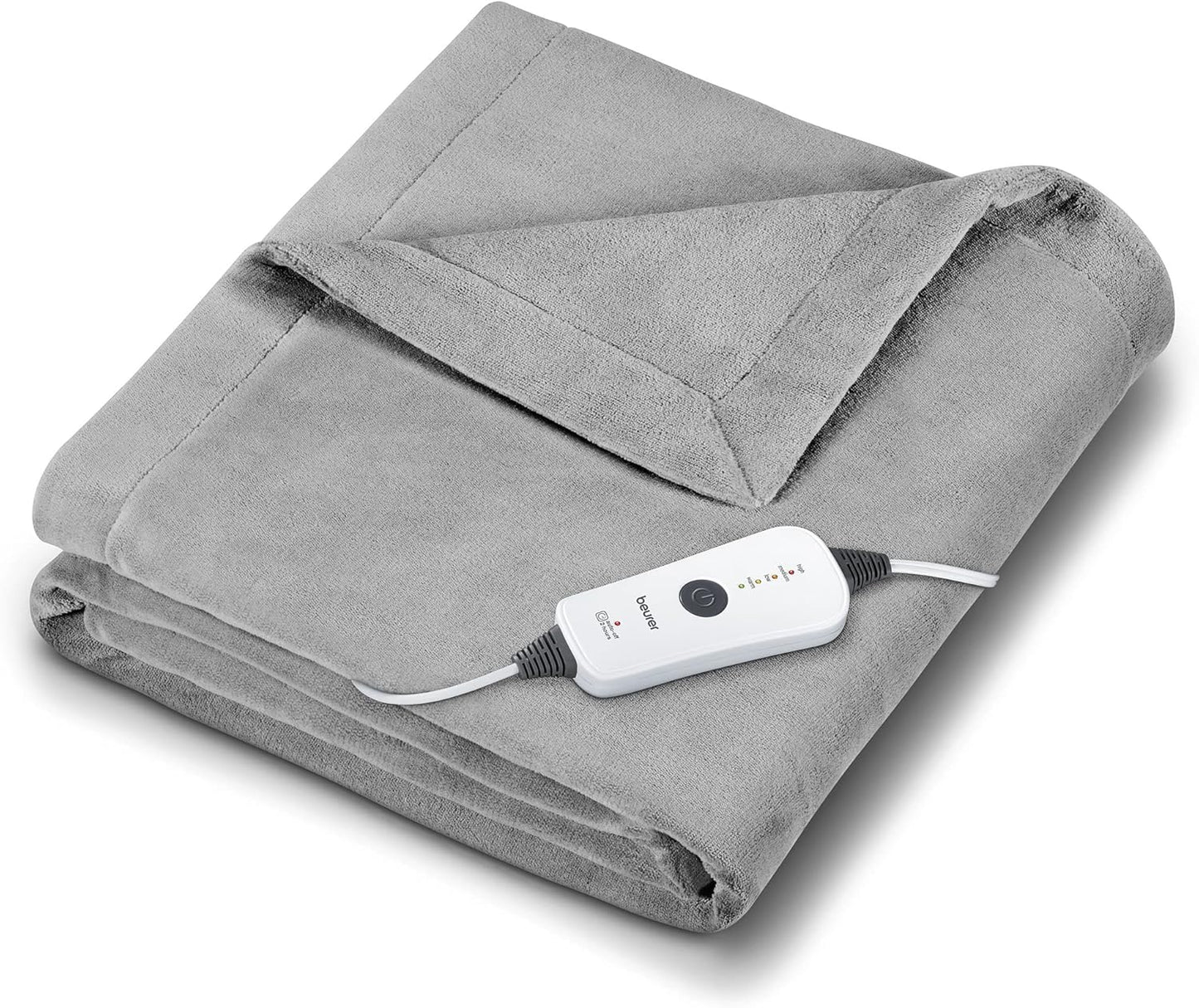 Beurer HD71 Heated Electric Blanket | Cozy-Soft Fleece Throw, Auto shut-off, 50” x 60” in (Adult Size) | Portable Heating Blanket for Bed, Desk & Office | with Control | Perfect for Home & Travel