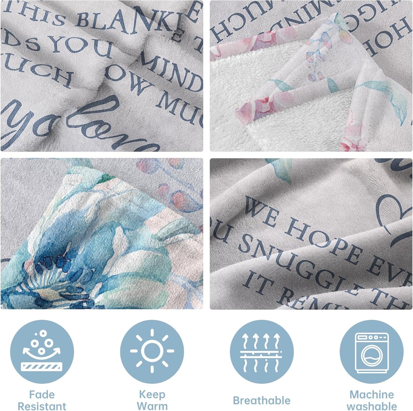 Afterprints Gifts for Grandma Blanket, Grandma Birthday Gifts, Presents for Grandmother from Grandkids on Grandparents Day, We Love You Soft Throw Blankets 60'' x 80''