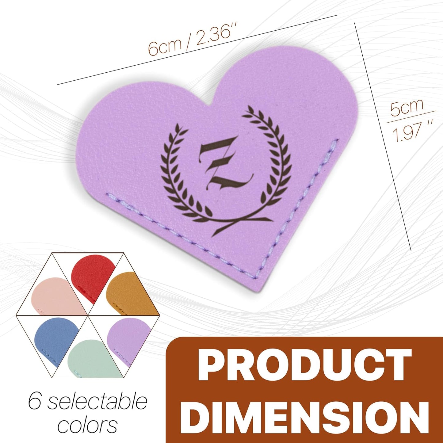 Set of 6 Personalized Leather Heart Bookmarks for Women and Girls, Custom Corner Page Accessories, Cute Handmade Reading Gifts, Aesthetic Leather Bookmarks for Book Lovers, Valentine’s Day (M)