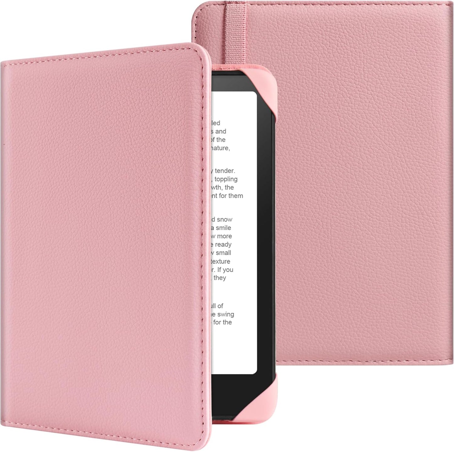 Universal Case for 6 inch Kindle eReader Compatible with Paperwhite(2015/2018)/Pocketbook and Tolino/Kobo Clara HD,6" eReader Protective Case Cover Elastic Rope,Pink