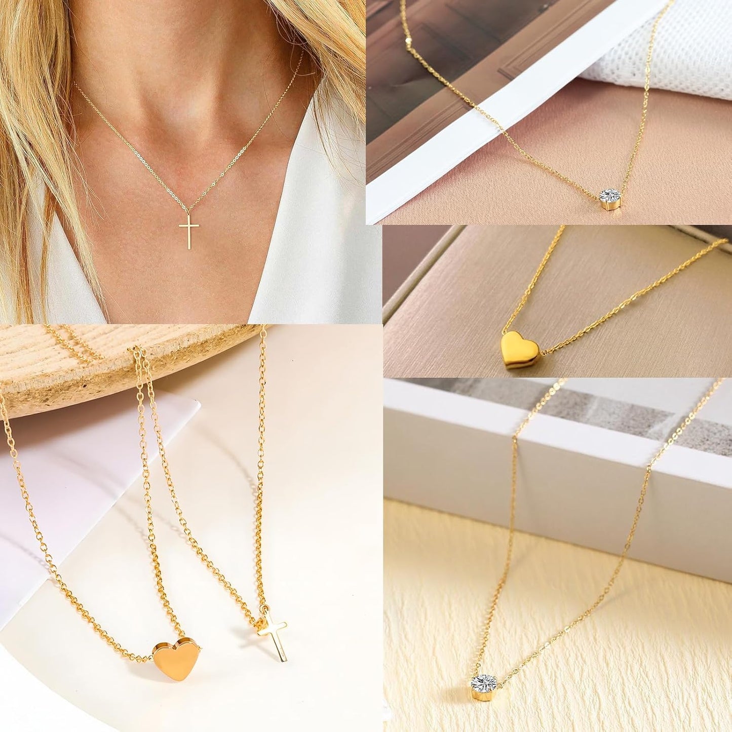 Golden Jewelry Sets for Women Fashion Costume Jewelry Includ Necklace Bracelet Rings Earrings Set