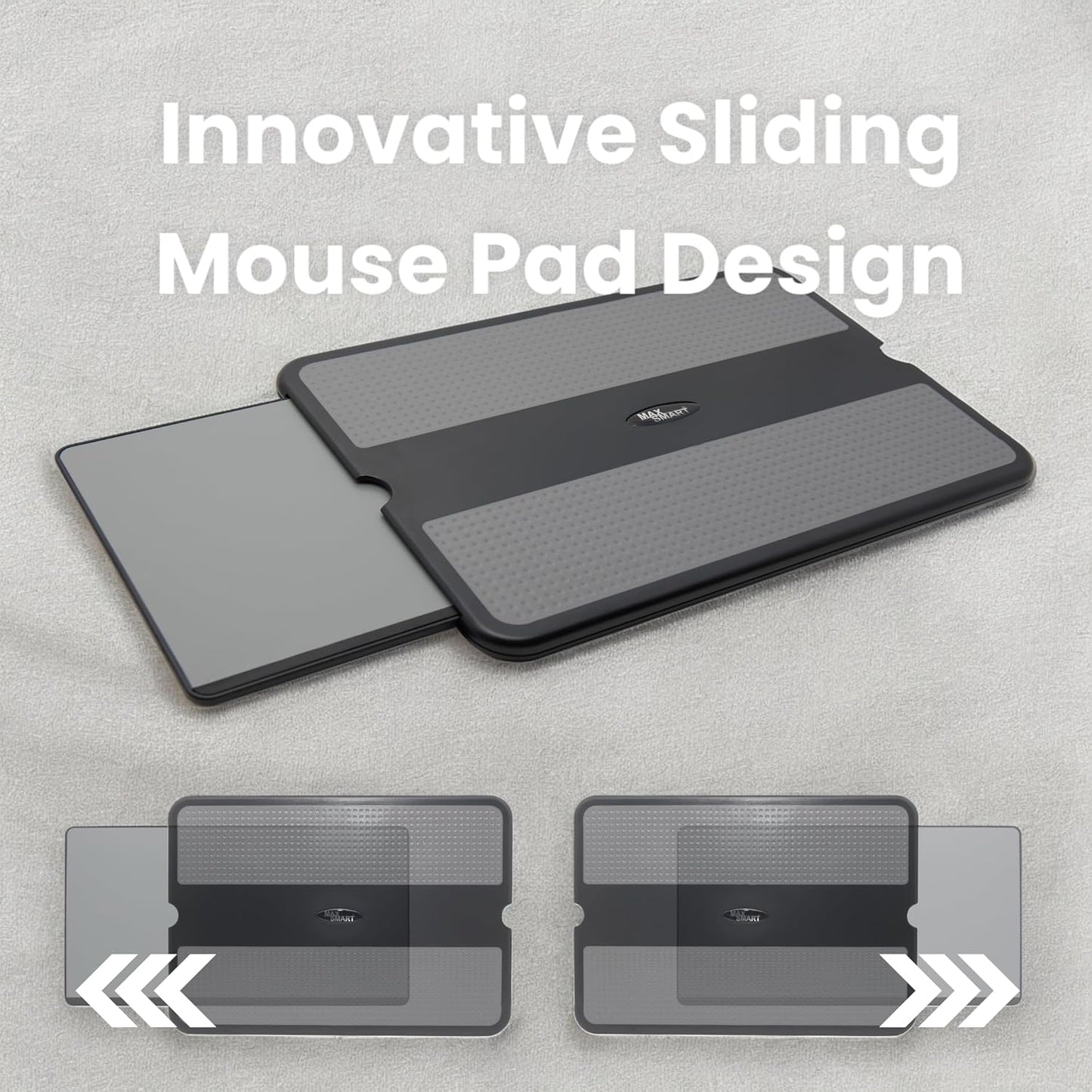 Portable Laptop Lap Pad, Laptop Desk with Retractable Mouse Tray, Sturdy Stable Work Surface for Bed Sofa Couch or Travel