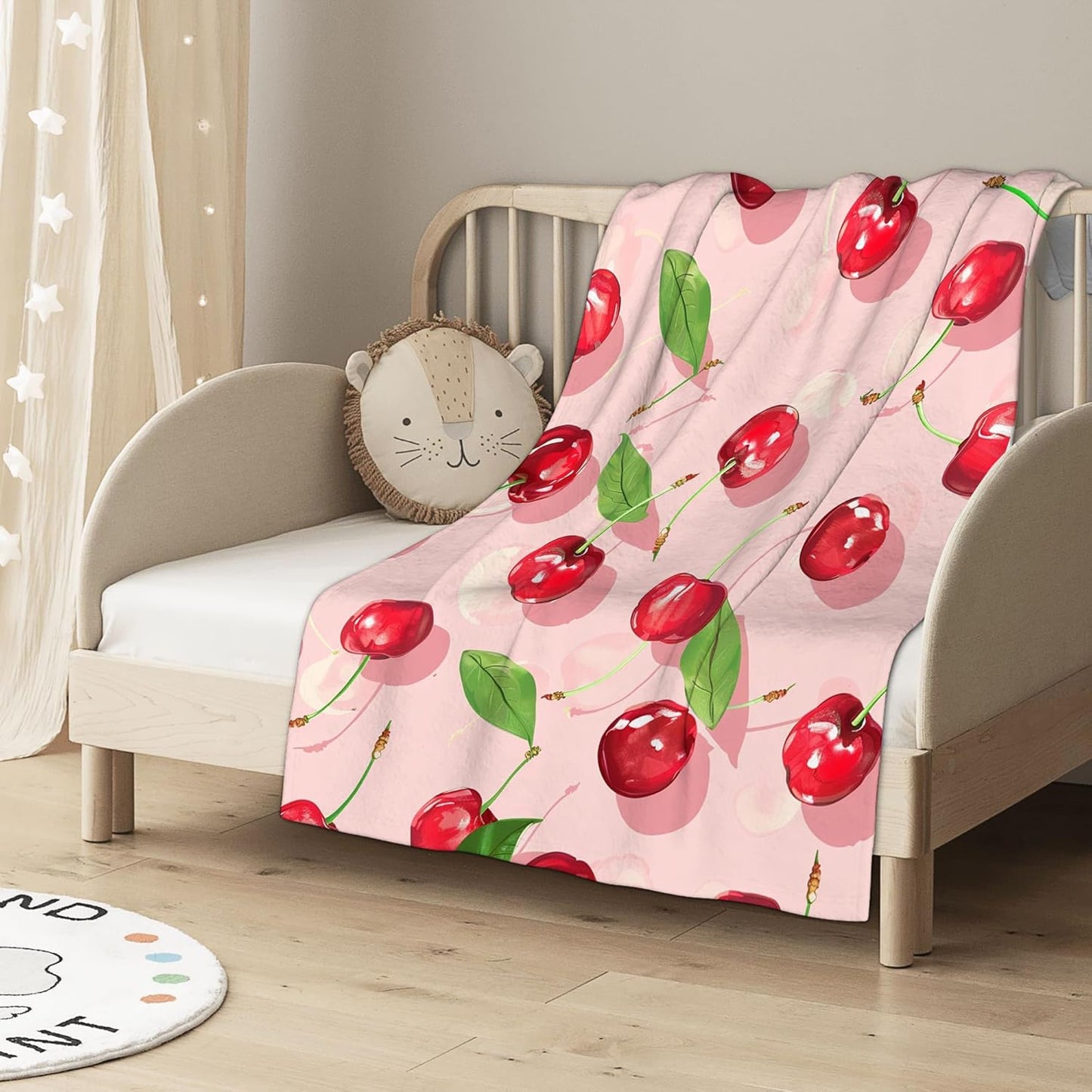 Cartoon Cherry Blanket Gfits for Women Men Kids Summer Throw Blankets Soft Lightweight for Home Decor Couch Bed Sofa 50x60 Inches