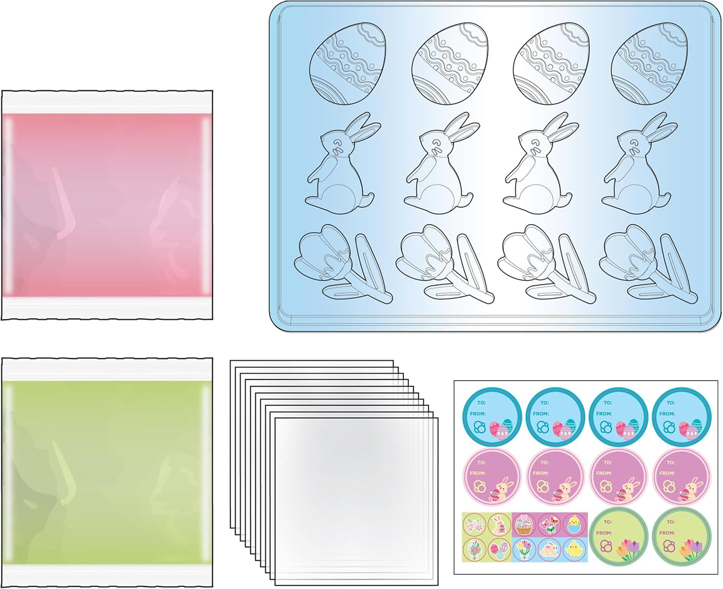 Thames & Kosmos Tasty Labs Gummy Candy STEM Kit - Bunnies, Eggs & Tulips | Make Springtime-Shaped Gummy Candies, Explore Chemistry in Cooking, Easter Goodie
