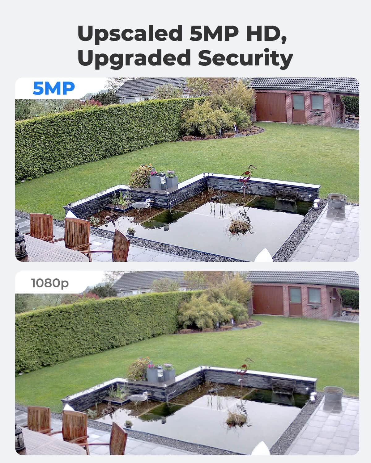 REOLINK 5MP PoE Security Camera, Surveillance Outdoor Indoor for home, Person/Vehicle/Pet Detection, Time-Lapse, Work with Smart Home, 100ft IR Night Vision, Support 512GB SD Card, RLC-520A(Pack of 2)